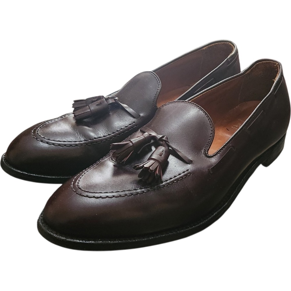Alden 663 Burgundy Calfskin Tassel Loafers Mens 12 B/D Dress Shoes USA Made